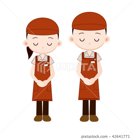 Clerk of red work cap · uniform apron uniform 42641771
