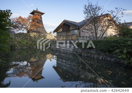 高聳的塔樓1俯瞰城堡，Ieishi Castle Lower，一個有清塔的景觀 42642649