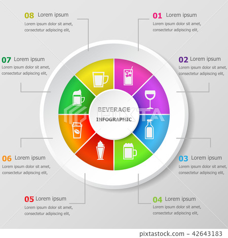 Infographic design template with beverage icons Infographic design template with beverage icons 42643183
