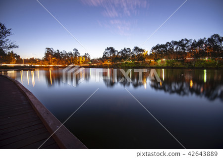 Beautiful lake in Springfield Lakes at dusk. 42643889