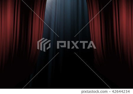 red curtains on stage in theater 42644234