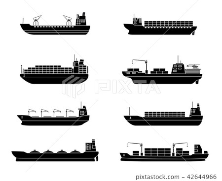 Commercial cargo ships. Sea transport logistics. 42644966