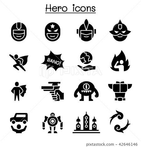 Hero icon set - Stock Illustration [42646146] - PIXTA