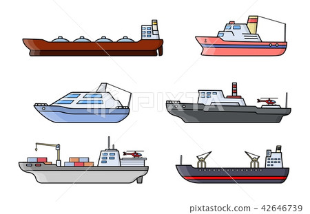 Scientific explorationa nd research ships set. 42646739