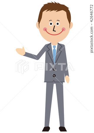 流行灰色西裝的短髮商人 42646772