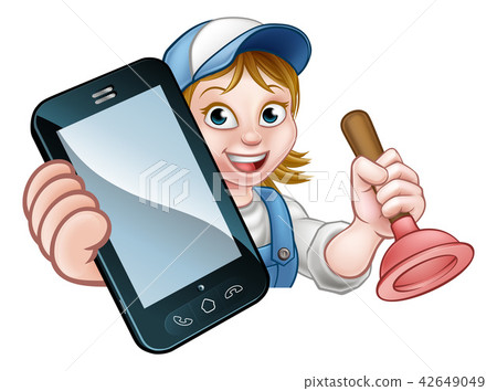 Plumber Handyman Phone Concept Plumber Handyman Phone Concept 42649049