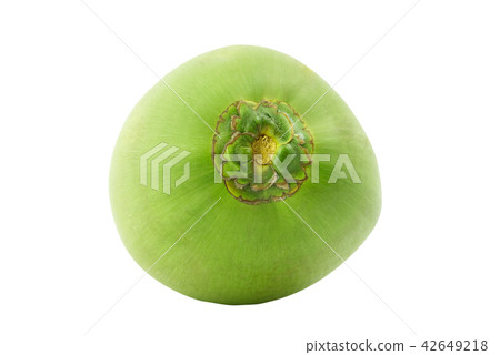 Green coconut fruit isolated on white Green coconut fruit isolated on white 42649218