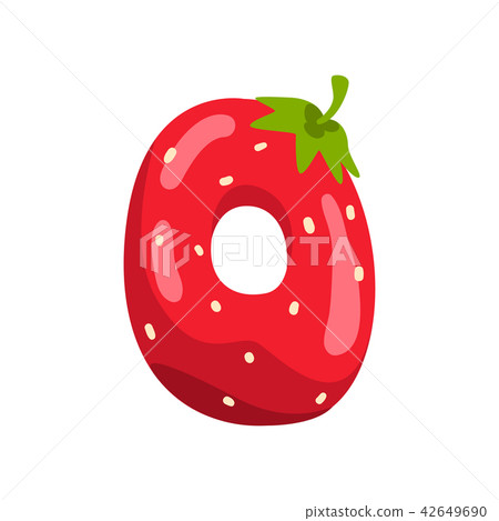 Letter O of English alphabet made from ripe fresh srawberry, bright red berry font vector Letter O of English alphabet made from ripe fresh srawberry, bright red berry font vector 42649690