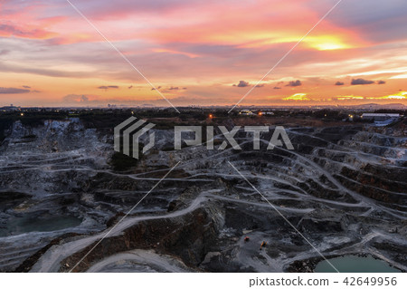 Aerial view industrial of opencast mining quarry Aerial view industrial of opencast mining quarry 42649956