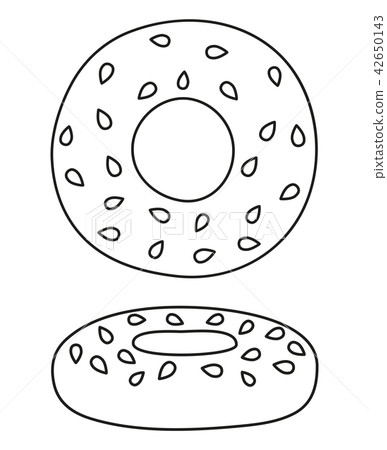 Line art black and white german bagel 42650143
