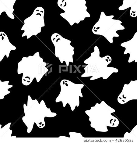 Set of Halloween ghosts on black background 42650582