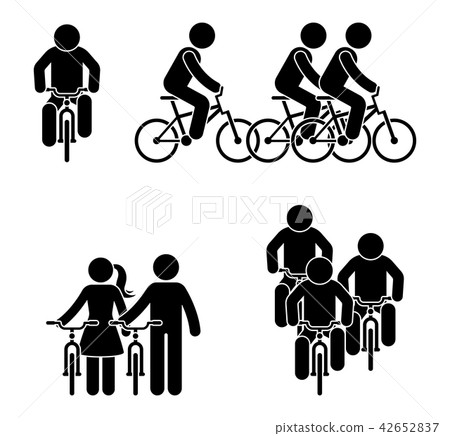 Stick figure bicycle race pictogram. 42652837