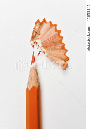 orange pencil crayon and shavings orange pencil crayon and shavings 42653141