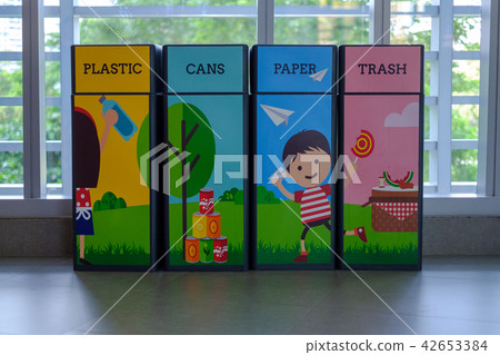 Trash is decorated with beautiful cartoon motifs 42653384