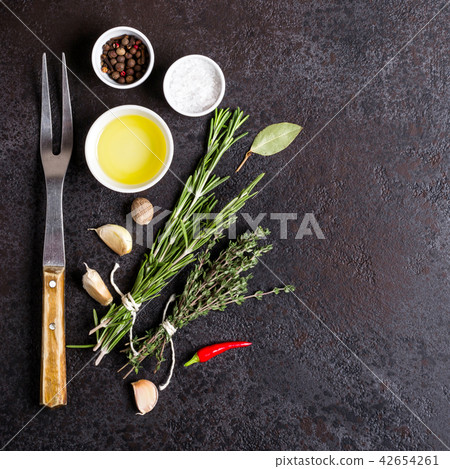 set of various spices for meat and vegetables 42654261