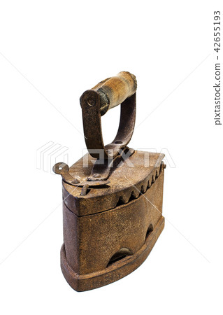 Old iron on white background.  vintage  iron. 42655193