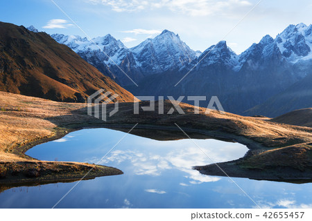 Mountain lake Koruldi in Svaneti Mountain lake Koruldi in Svaneti 42655457