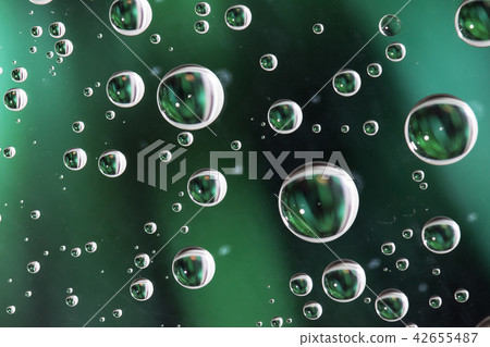 Close up Water drops on glass,green background Close up Water drops on glass,green background 42655487