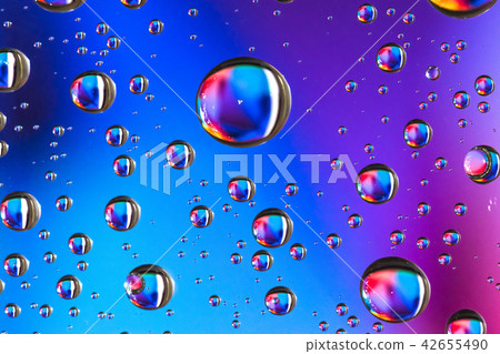 Close up Water drops on glass, orange background,  42655490