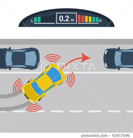 Scheme horizontal parking with parktronic system Scheme horizontal parking with parktronic system 42657096