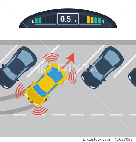 Scheme diagonal parking with parktronic system Scheme diagonal parking with parktronic system 42657098