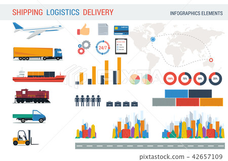 Logistic elements for infographic Logistic elements for infographic 42657109