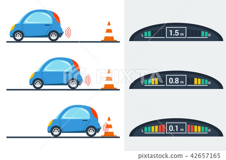 Car parktronic infographic - three positions Car parktronic infographic - three positions 42657165