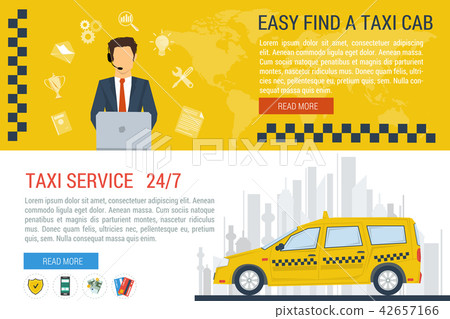 Vector web banners of taxi service 42657166