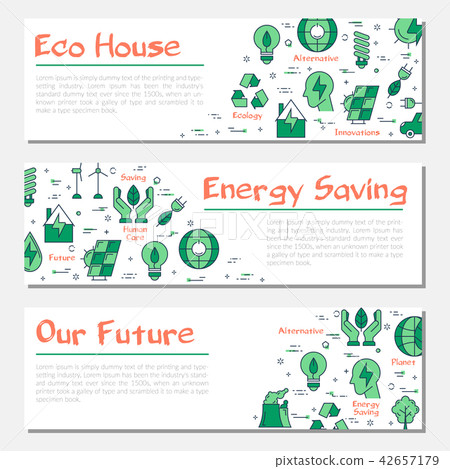 Three ecology horizontal banners Three ecology horizontal banners 42657179