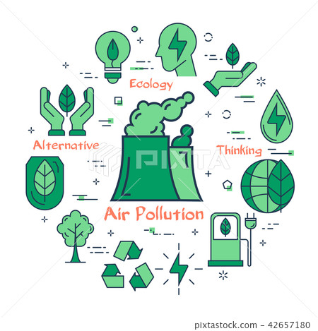 Green Air Pollution concept Green Air Pollution concept 42657180