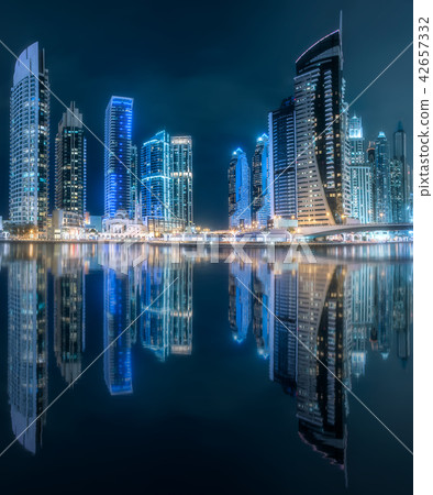 Dubai Marina bay view from Palm Jumeirah, UAE Dubai Marina bay view from Palm Jumeirah, UAE 42657332