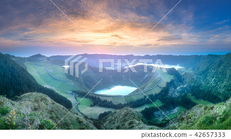 Mountain landscape Ponta Delgada island, Azores Mountain landscape Ponta Delgada island, Azores 42657333
