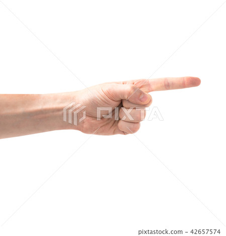 Female hand pointing right Female hand pointing right 42657574