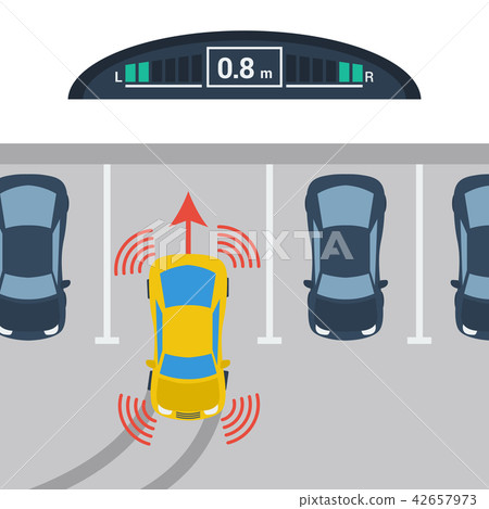 Scheme vertical parking with parktronic system Scheme vertical parking with parktronic system 42657973