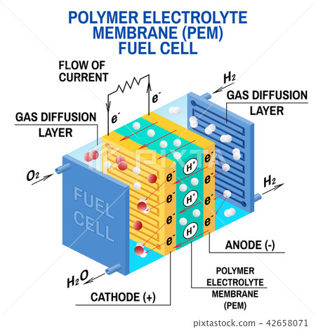Fuel cell diagram. Vector illustration. Fuel cell diagram. Vector illustration. 42658071