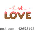 Sweet Love type. Cookie font. 42658192