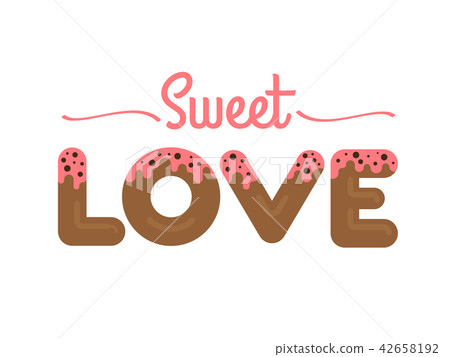 Sweet Love type. Cookie font. 42658192