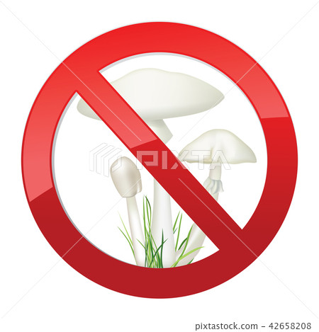 No toadstool sign Death-cup mushroom No toxin icon 42658208