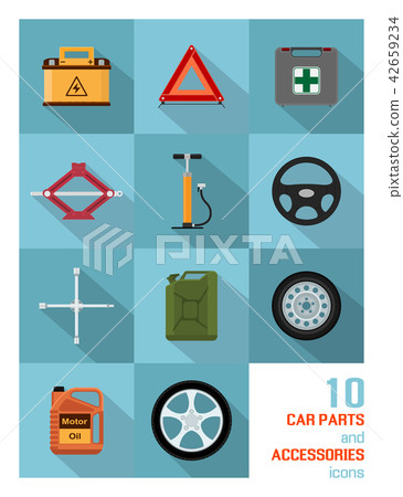 Car parts and accessories icons Car parts and accessories icons 42659234