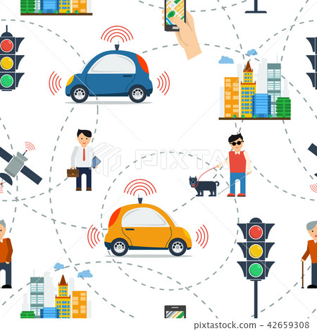 Seamless Pattern for autonomous car Seamless Pattern for autonomous car 42659308