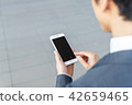 A businessman operating a smartphone 42659465
