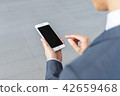 A businessman operating a smartphone 42659468