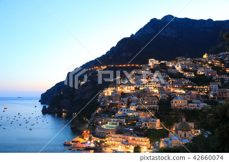 Night view of Italy, Amalfi Coast, Positano 42660074