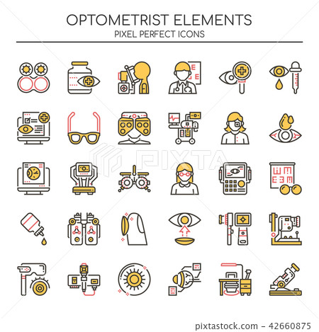 Optometrist Elements ,   Pixel Perfect Icons. 42660875