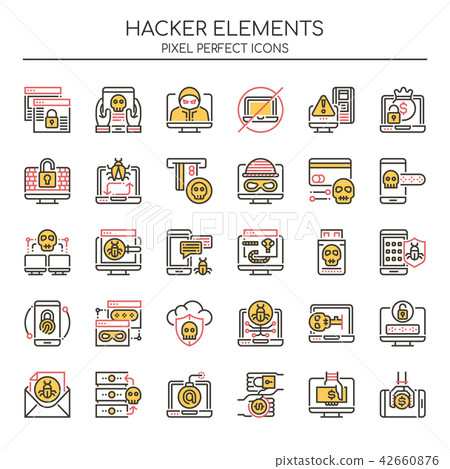 Hacker Elements ,  Pixel Perfect Icons. 42660876