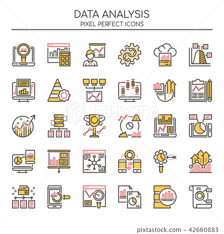 Data Analysis , Thin Line and Pixel Perfect Icons. 42660883