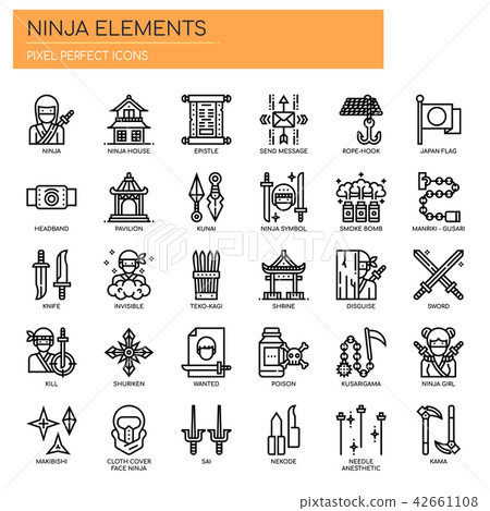 Ninja Elements , Thin Line and Pixel Perfect Icons Ninja Elements , Thin Line and Pixel Perfect Icons 42661108