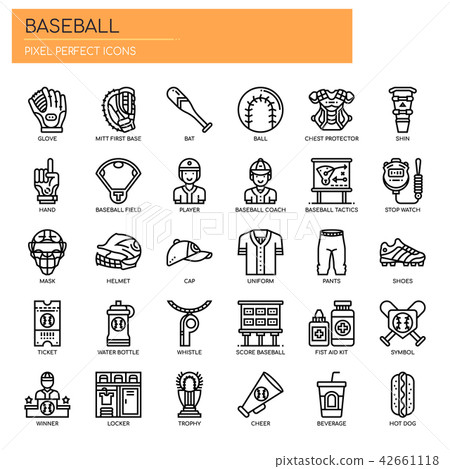 Baseball Elements ,   Pixel Perfect Icons 42661118