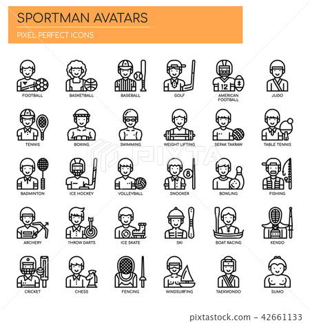 Sportman Avatars ,   Pixel Perfect Icons 42661133