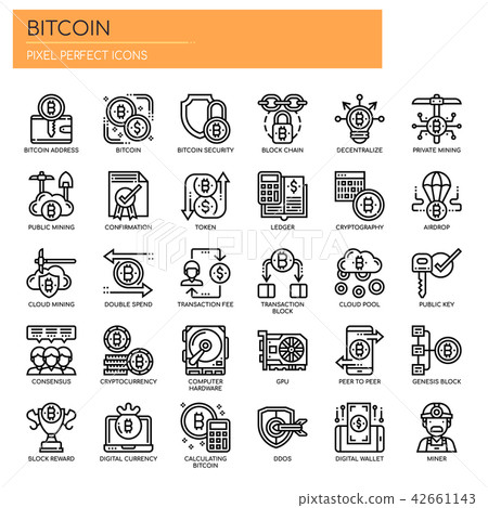 Bitcoin Elements ,  Pixel Perfect Icons 42661143